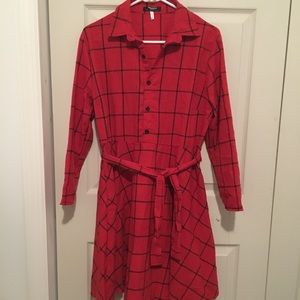 Red and Black Belted Dress